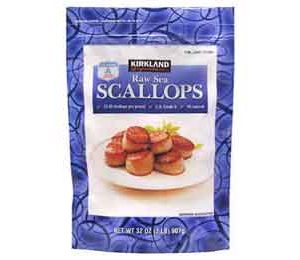 Kirkland Signature Sea Scallops, Uncooked, 2 lbs