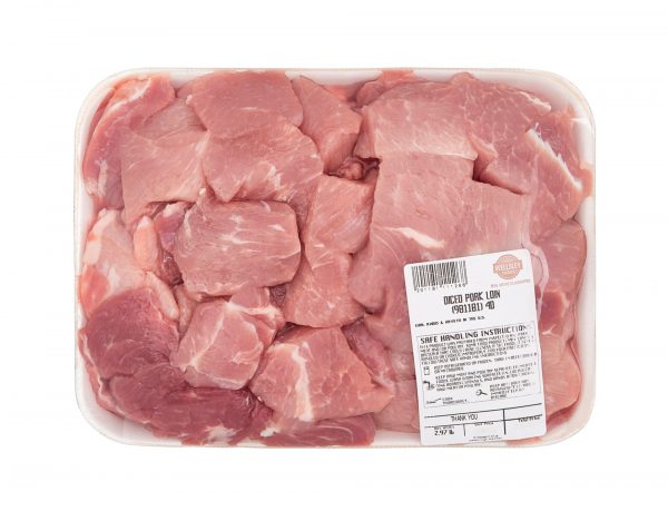 Wellsley Farms Diced Fresh Pork, 3-3.5 lb