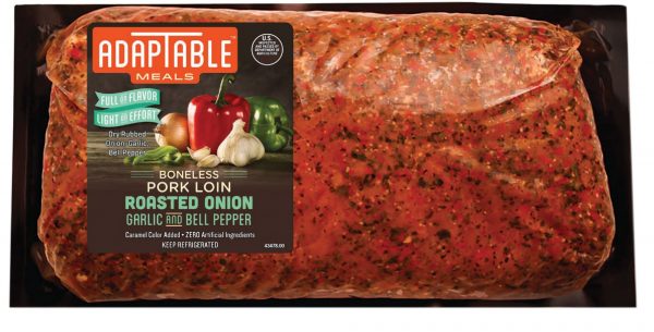 Swift Premium Dry Rubbed Boneless Roasted Onion, Garlic and Bell Pepper Boneless Pork Loin, 2.26-2.8 lb