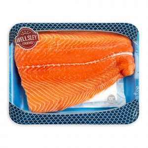 Wellsley Farms Skin On Fresh Norwegian Salmon Fillets, 1.25-1.75 lbs.