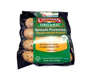 Coleman Organic Florentine Chicken SSG 36 Ounce Package