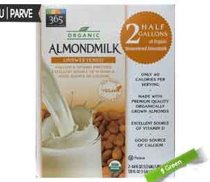 365 Everyday Value Organic, Unsweetened Almond Milk, Vanilla-Flavored, 2 x Half Gallons