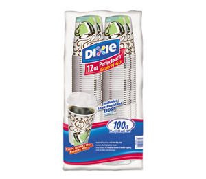 Dixie Perfectouch Hot Cups w/Lids 12 oz - 100 Pack
