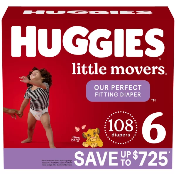 Huggies Little Movers Baby Diapers Size 6 - 108 CT