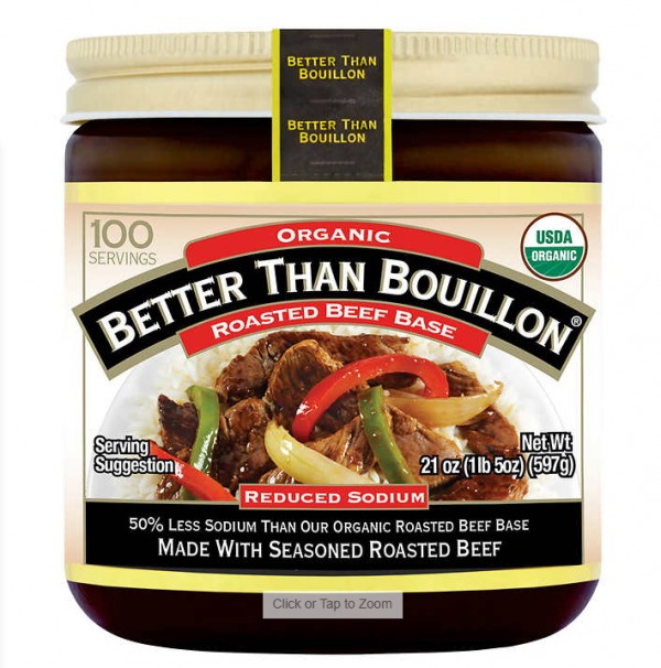 Better Than Bouillon Organic Roasted Beef Base, Reduced Sodium, 21 oz