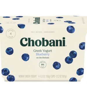 Chobani Blueberry on the Bottom Nonfat Greek Yogurt - 4ct 5.3oz Cups