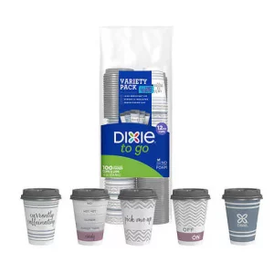 Dixie To Go 12 oz Insulated Cup & Lid, 100 ct