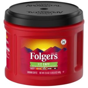 Folgers Coffee, Ground, Half Caff, Medium