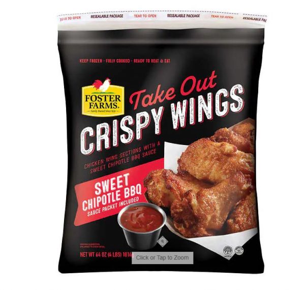 Foster Farms Take Out Crispy Chicken Wings, Sweet Chipotle BBQ, 4 lbs
