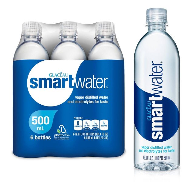 Smartwater Bottles 16.9 oz - 6 Pack