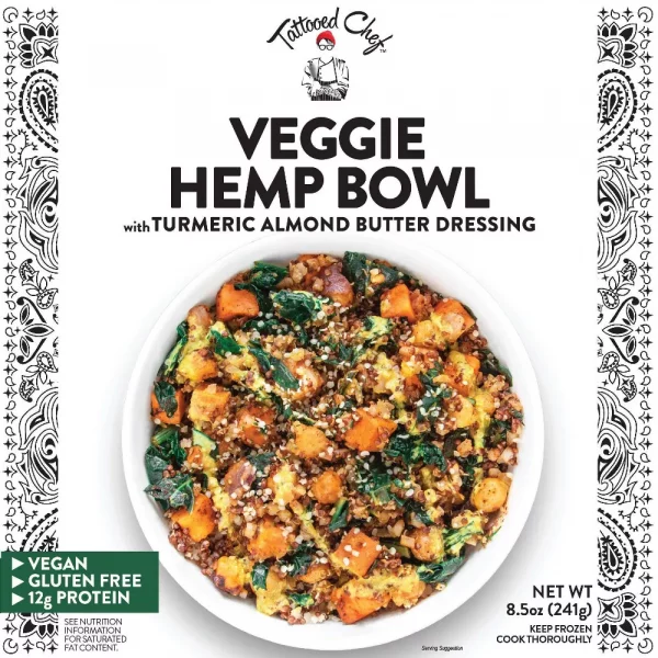 Tattooed Chef Gluten Free and Vegan Frozen Veggie Hemp Bowl - 8.5oz