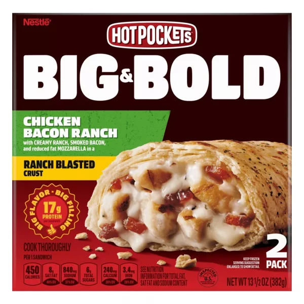 Hot Pockets Frozen Big & Bold Chicken Bacon Ranch - 13.5oz