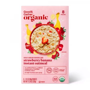 Good & Gather Organic Banana Strawberry Naturally Flavored with other Natural Flavors Instant Oatmeal - 8oz