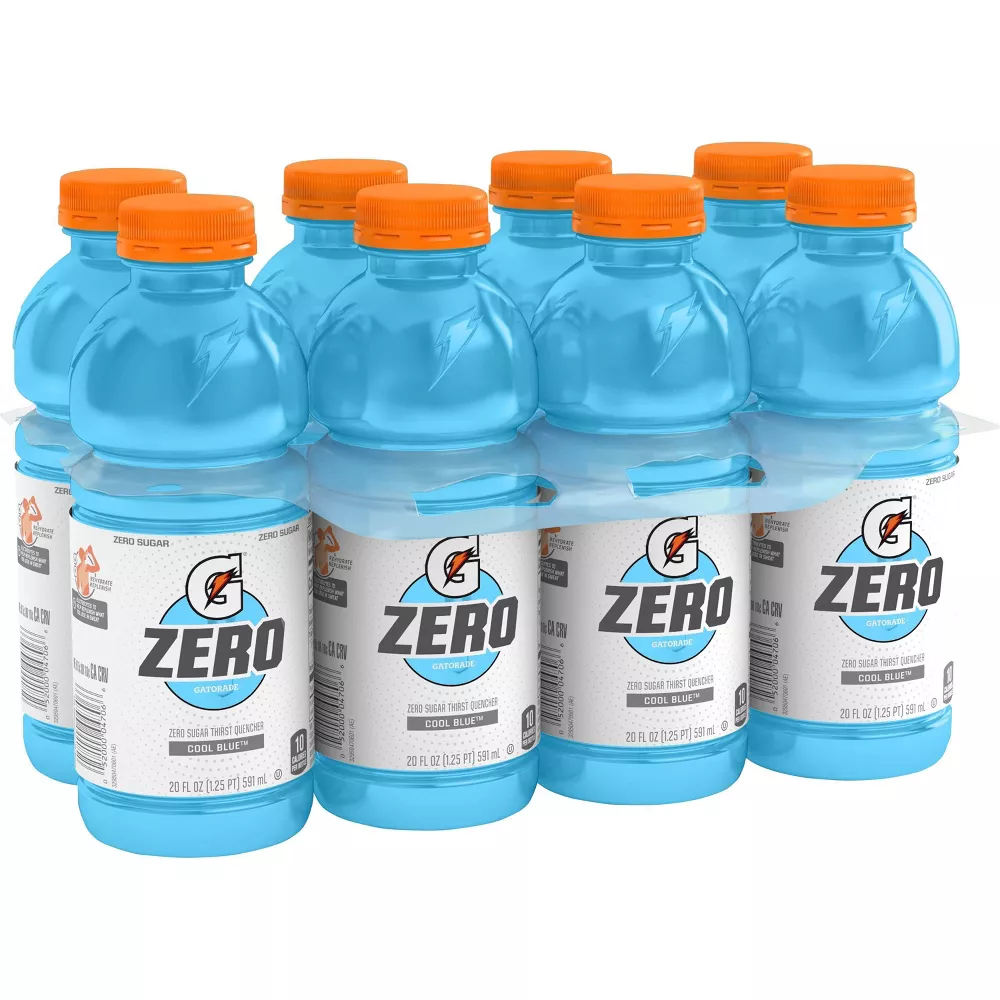 Gatorade G Zero Cool Blue Sports Drink - 8pk/20 fl oz Bottles