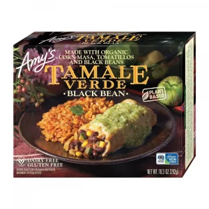 Amy's Organic Frozen Corn Masa, Tomatillos and Black Beans Tamale Verde - 9oz