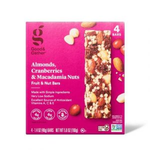 Good & Gather Almonds , Cranberries and Macadamia Fruit and Nut Bars - 5.6oz/4ct