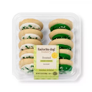 Favorite Day St. Patrick's Day Green & White Frosted Cookies - 13.5oz/10ct