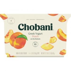 Chobani Peach on the Bottom Nonfat Greek Yogurt 5.3 oz - 4ct