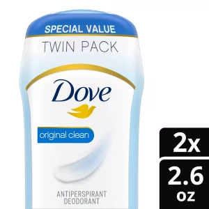 Dove Beauty Original Clean 24-Hour Invisible Solid Antiperspirant & Deodorant Stick - 2pc/2.6oz