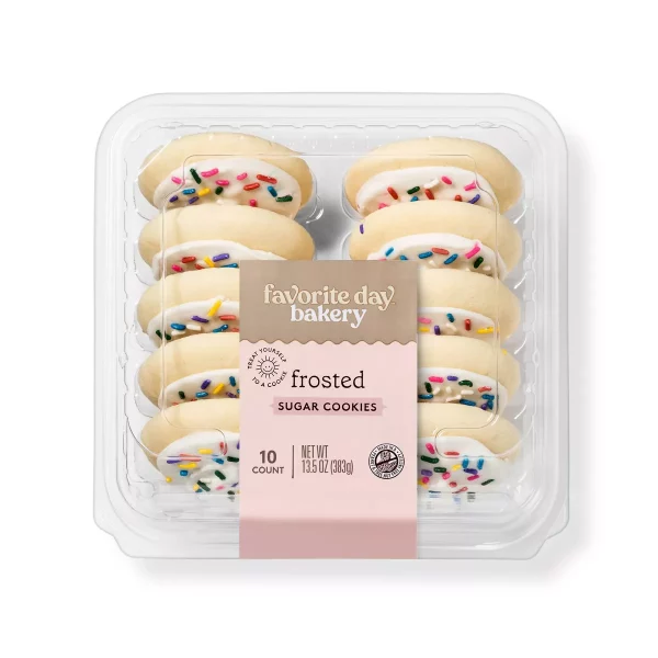 White Frosted Sugar Cookies - 13.5oz/10ct - Favorite Day?