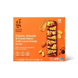 Good & Gather Almonds and Peanut Butter with Cocoa Drizzle Nut Bar - 12ct