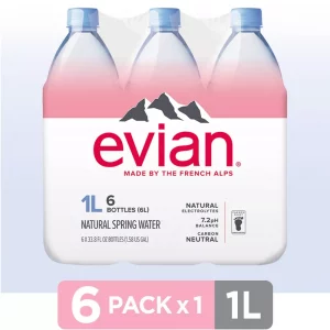 Evian Natural Spring Water Bottles - 6pk/33.8 fl oz