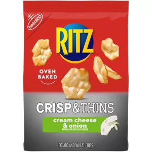 Ritz Crisp & Thins Cream Cheese & Onion Potato And Wheat Chips - 7.1oz