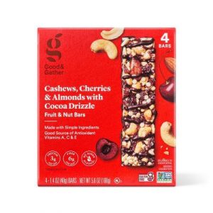 Good & Gather Cashews, Cherries and Almond with Cocoa Drizzle Fruit and Nut Bars - 4ct