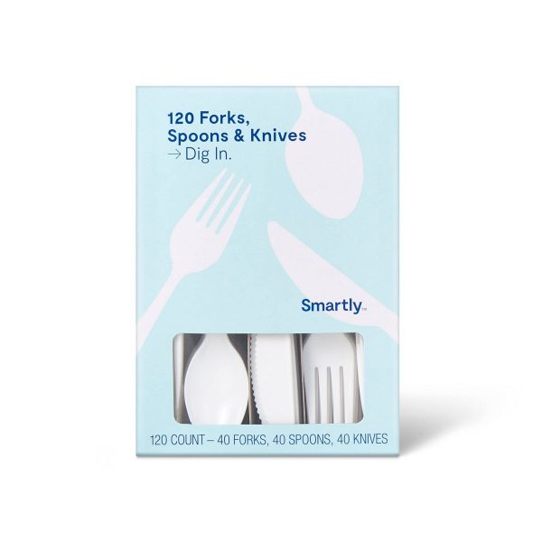 Smartly Plastic Forks, Spoons, Knives - 120 CT