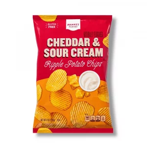 Naturally Flavored Cheddar and Sour Cream Ripple Potato Chips - 8oz - Market Pantry?