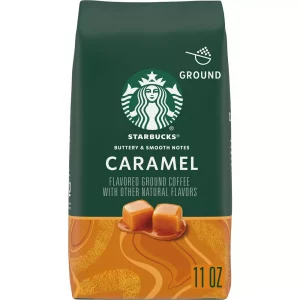 Starbucks Light Roast Ground Coffee?Caramel Flavored Coffee?Naturally Flavored?100% Arabica 1 bag (11 oz)