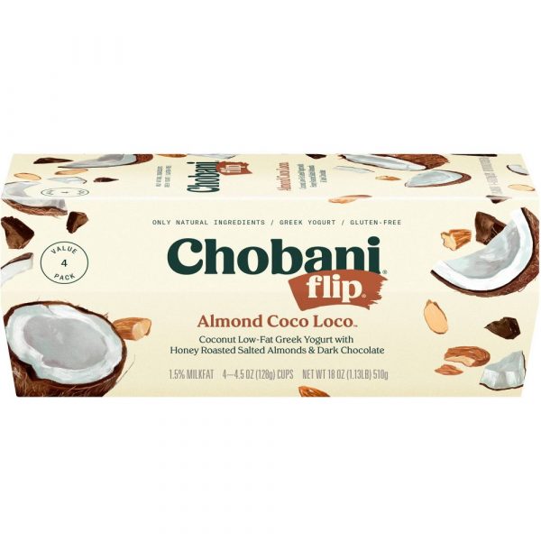 Chobani Flip Almond Coco Loco Low Fat Greek Yogurt 4.5oz- 4 CT
