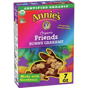 Annie's Organic Friends Bunny Grahams Chocolate Chip & Honey Baked Snacks - 7oz