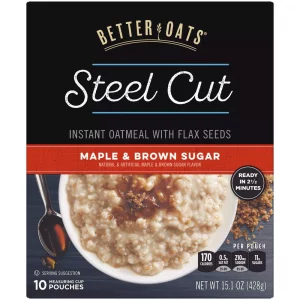 Better Oats Revolution! Steel Cut Oats Maple & Brown Sugar Oatmeal - 10ct