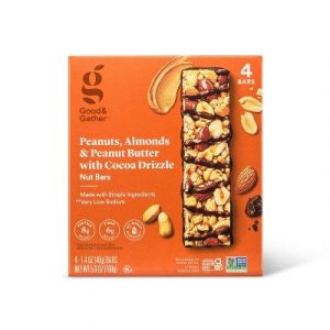 Good & Gather Almond and Peanut Butter with Cocoa Drizzle Nut Bars - 4ct