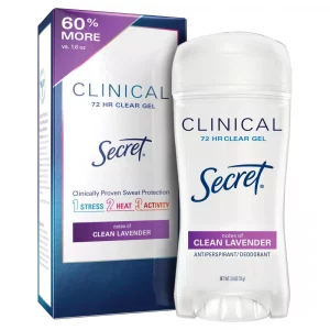 Secret Clinical Strength Clear Gel Antiperspirant and Deodorant for Women - Clean Lavender - 2.6oz