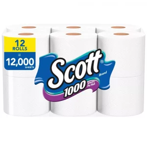 Scott 1000 Sheets Per Roll Toilet Paper - 12 Pack