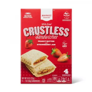 Frozen Peanut Butter and Strawberry Jam Crustless Sandwich - 4ct - Market Pantry™
