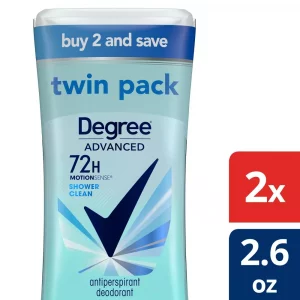Degree Advanced Montionsense Shower Clean 72-Hour Antiperspirant & Deodorant - 2.6oz/2pk