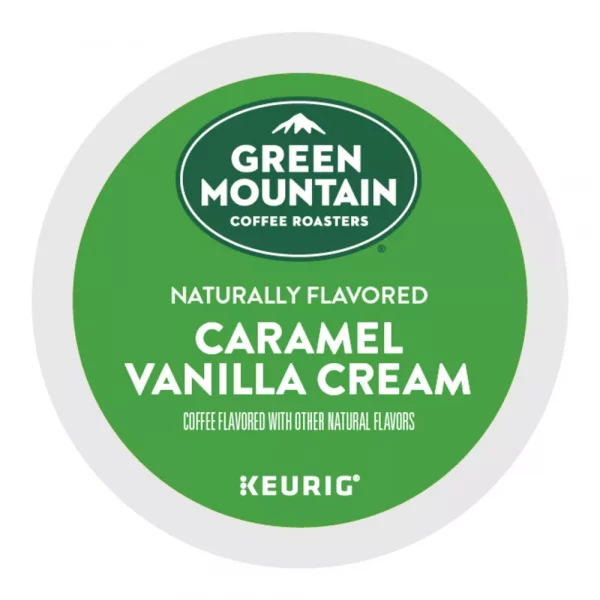 24ct Green Mountain Coffee Caramel Vanilla Cream Keurig K-Cup Coffee Pods Flavored Coffee Light Roast