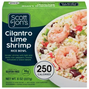 Scott & Jon's Gluten Free Frozen Cilantro Lime Shrimp Rice Bowl - 8oz