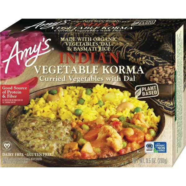 Amy's Gluten Free and Vegan Frozen Indian Vegetable Korma Entrée - 9.5oz