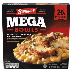 Banquet Frozen Frozen Buffalo Style Chicken Mac 'N Cheese Mega Bowl - 14oz