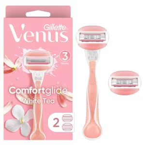 Venus Comfortglide White Tea Women's Razor + 2 Razor Blade Refills