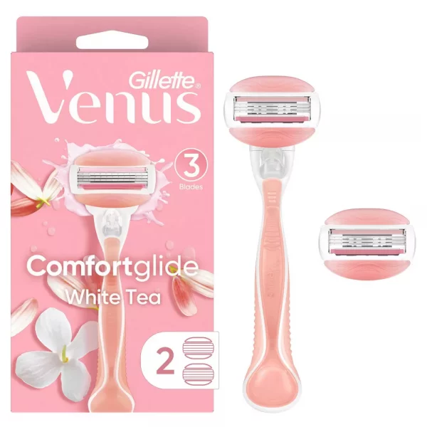 Venus Comfortglide White Tea Women's Razor + 2 Razor Blade Refills