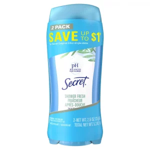 Secret pH Balanced Shower Fresh Invisible Solid Antiperspirant & Deodorant Twin Pack - 2.6oz/2ct