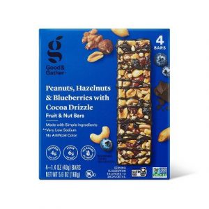 Good & Gather Peanuts, Hazelnuts and Blueberries with Cocoa Drizzle Fruit and Nut Bars - 5.6oz/4ct