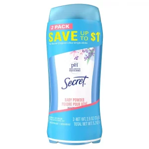 Secret Invisible Solid Antiperspirant and Deodorant, Powder Fresh Twin Pack - 2.6oz/2ct