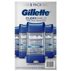 Gillette Cool Wave Gel Men's Antiperspirant and Deodorant, 5 pk./3.8 oz.