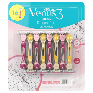 Gillette Venus Simply 3 Dragonfruit Women's Disposable Razor, 16 ct.